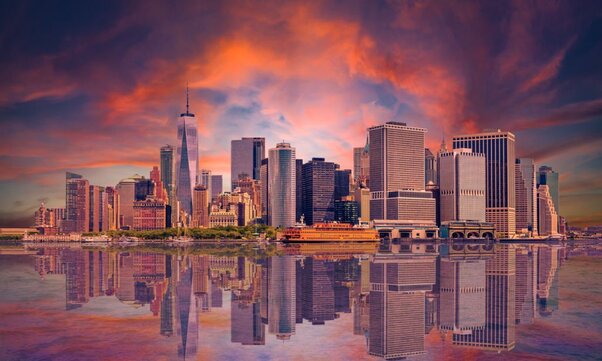 New York City Skyline with Manhattan Financial District
