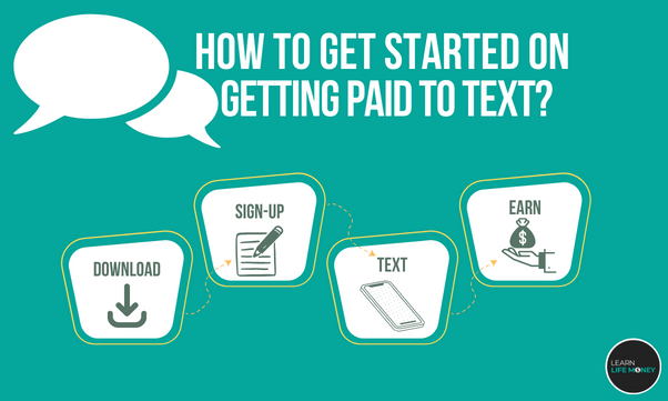 A diagram of how to get started on getting paid to text.