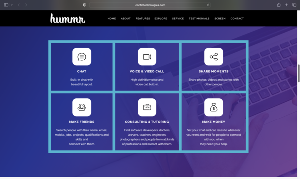 The Hummr website to get paid to text.