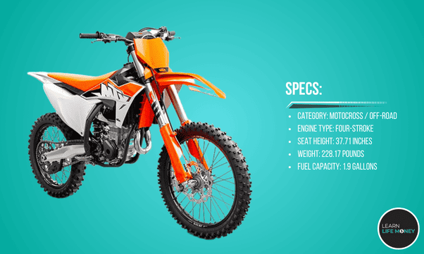 KTM 450 SX-F (2023) as one of the best budget dirt bikes in 2023.
