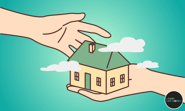 Hands holding a house in its palm.