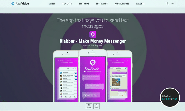 Get paid just by texting through Blabber.