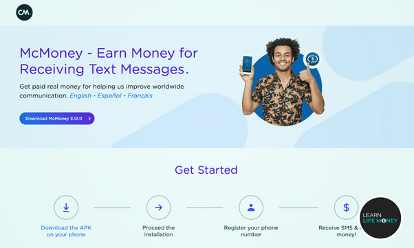 Get paid just by texting through McMoney.