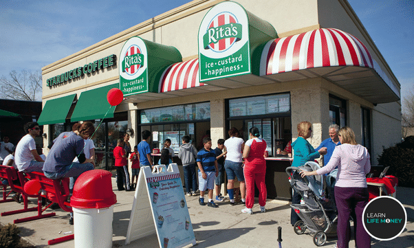 A franchise shop of Rita's Italian Ice.
