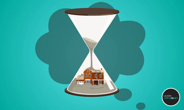 A house inside an hourglass showing property depreciation.